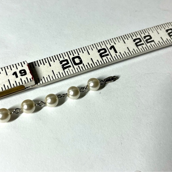 VTG 60's Aurora Borealis Pearl Tassel Matinee Necklace & Earrings Set - Picture 7 of 10